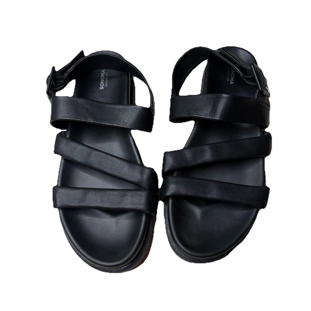 Sonoma Black Juanita Comfort Strappy Slingback Sandals Women's Size 9.5